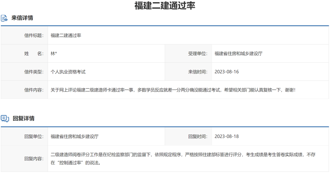 二级建造师会限制通过率吗？官方回复！